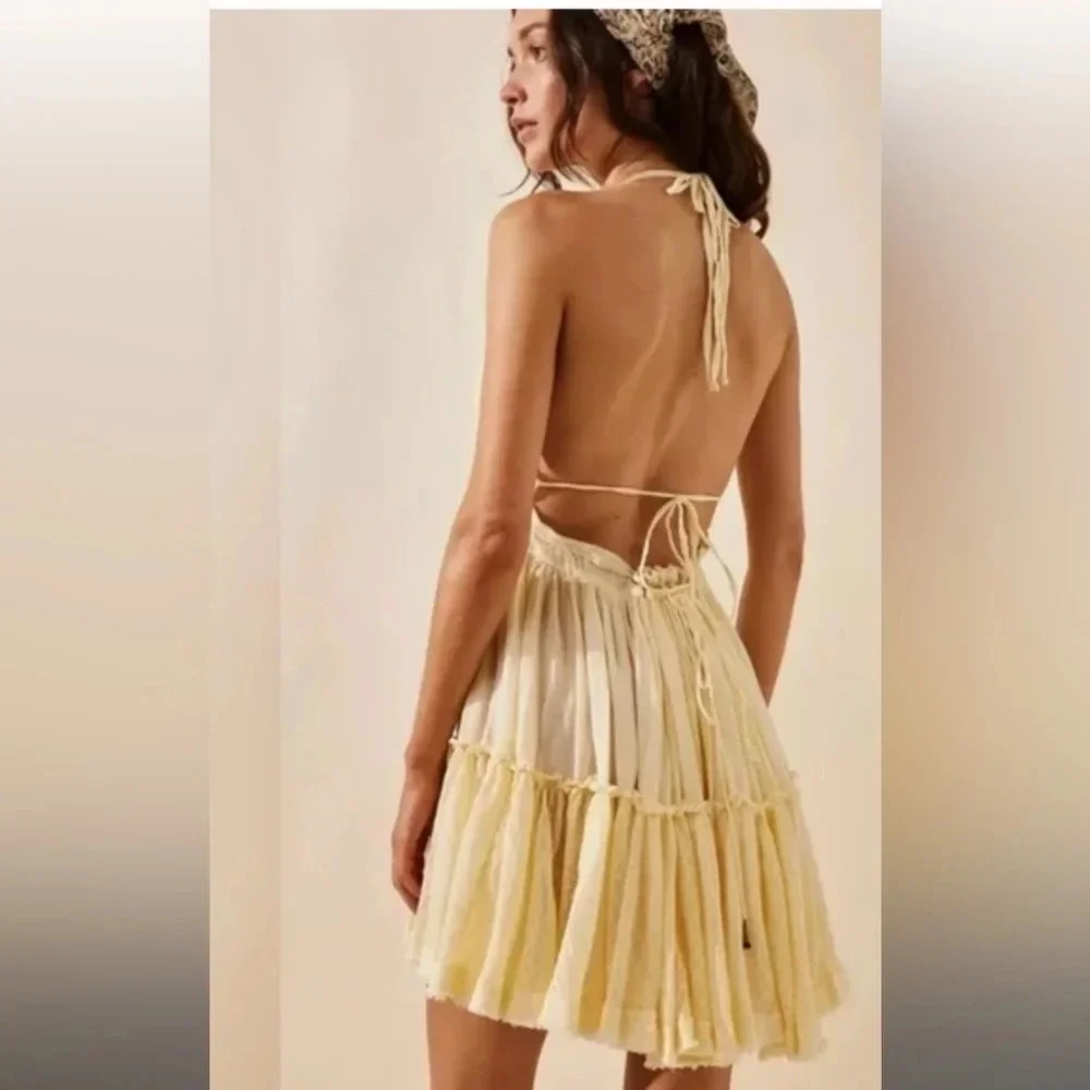 NWOT FREE PEOPLE Robe courte 100 Degree Sz : L - Picture 3 of 12